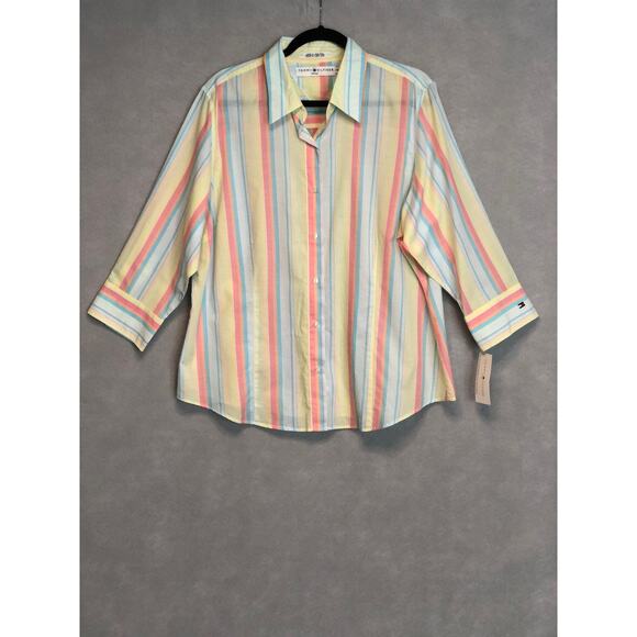 Tommy Hilfiger Stripe Top Women's Size 16 Cotton NEW - Picture 1 of 6
